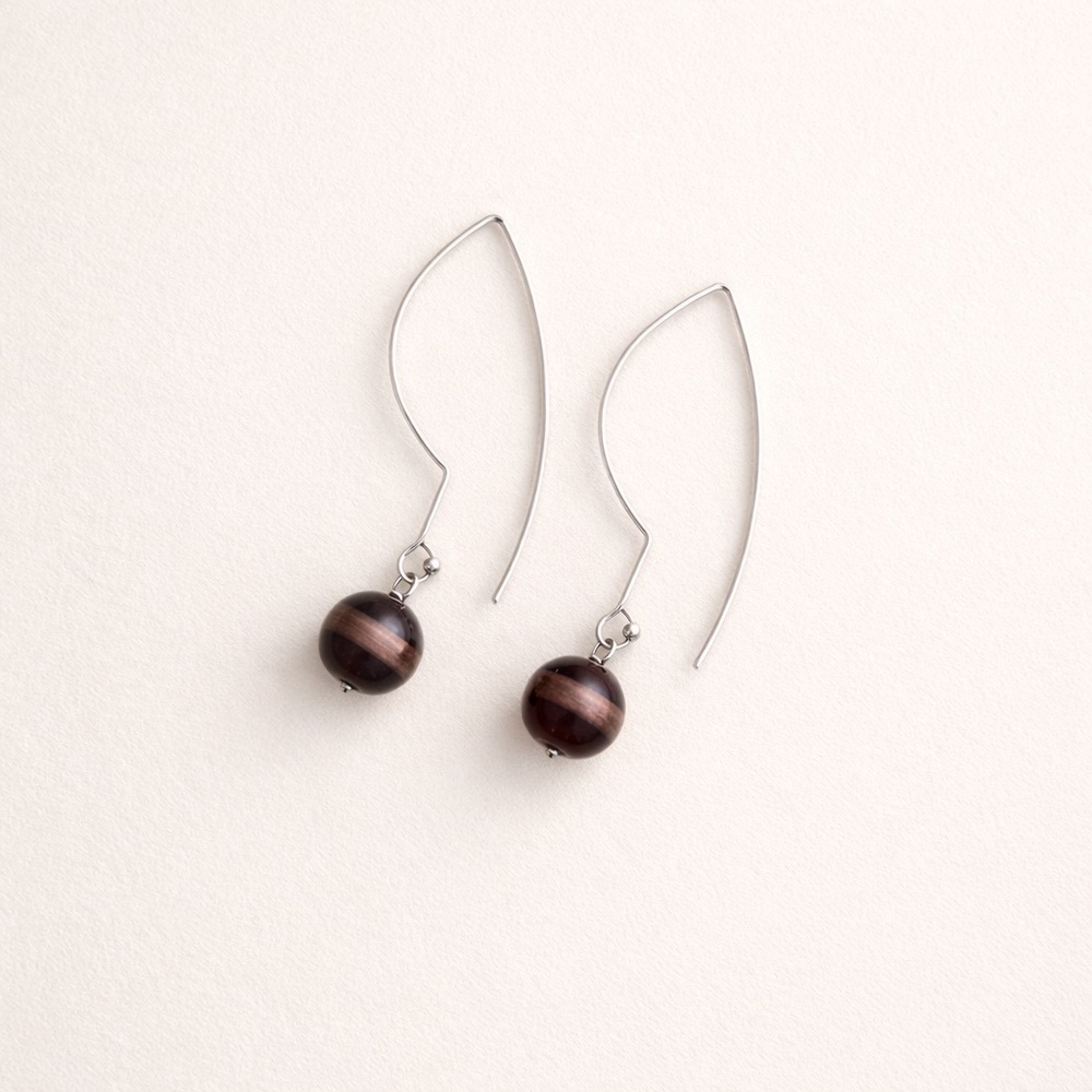 Handmade Sterling Silver Drop Earrings with Artisan Glass Beads